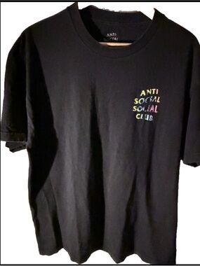t shirt anti social social club size xl Black